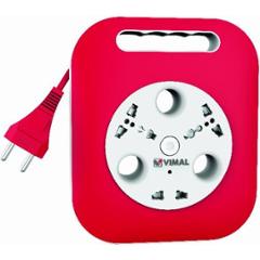 Vimal V-FB 3001 Trio 10A 2-Pin Flex Box with Master Switch, Indicator, International Socket & 4m Cable (Pack of 2)