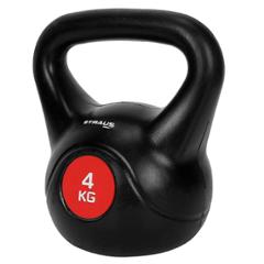 Strauss 4kg Black Plastic & Vinyl Kettlebell, ST-1514
