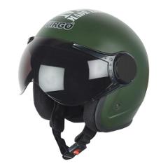 Virgo BLT Open Face Green Matt Tinted Helmet, Size (Medium, 58 cm)