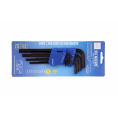 De Neers Black Finish 10 Pcs Long Hex Allen Key Set in Plastic Holder Packing (Pack of 5)