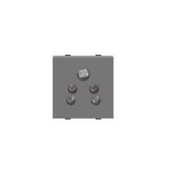 Polycab Levana 6A 2 Module Magnesium Grey Multi Outlet Socket, SLV0200302