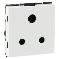 Havells 6A 3 Pin Polycarbonate White Shuttered Socket, AHFKPXW063