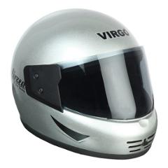 Virgo Airzed Full Face Silver Glossy Tinted Helmet, Size (Medium, 58 cm)