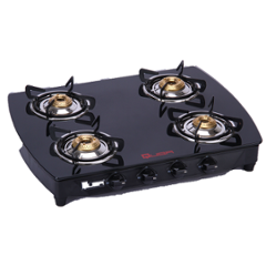 Quba B4 Arc Black Manual Ignition Gas Stove with 4 Burner