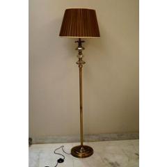 Tucasa Metal Classic Floor Lamp with Brown Satin Shade, P8-H