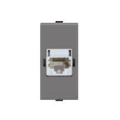 Polycab Levana RJ-45 CAT-5 1 Module Magnesium Grey Krone Jack with Shutter, SLV0400302