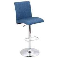 Divano Modular Leatherette Blue Adjustable Bar Stool, DMB50