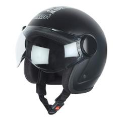 Virgo BLT Open Face Black Matt Clear Helmet, Size (Medium, 58 cm)