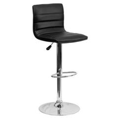 Divano Modular Leatherette Black Adjustable Bar Stool, DMB55