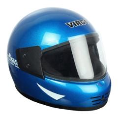 Virgo Airzed Full Face Blue Glossy Clear Helmet, Size (Medium, 58 cm)