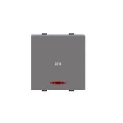 Polycab Levana 16A 1 Way 2 Module Magnesium Grey Switch with Indicator, SLV0102002