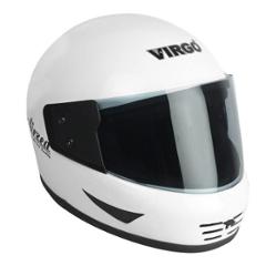 Virgo Airzed Full Face White Glossy Tinted Helmet, Size (Medium, 58 cm)