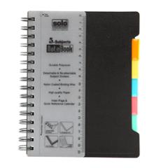 Solo 300 Pages Assorted 5 Subjects Note Book, NA556, Size: A5 (Pack of 2)