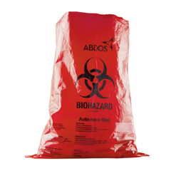Abdos 200Pcs 12x18 Inch Biohazard Bright Red Disposable Bags, U40105