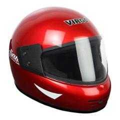 Virgo Airzed Full Face Red Glossy Clear Helmet, Size (Medium, 58 cm)