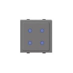 Polycab Levana Magnesium Grey 2 Module 3 Switch with 1 Bell Touch Feel, SLV1600402