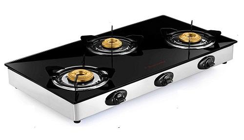 Buy Butterfly Grand Black Red 3 Burner Manual Glass Cooktop