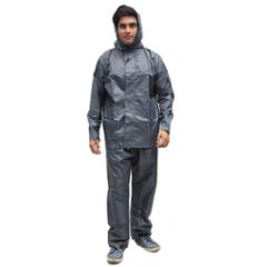 Duckback 666grey Rubberised Fabric Solid Men Raincoat