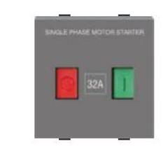 Polycab Levana 32A 1P+N 2 Module Magnesium Grey Motor Starter Switch, SLV1023202