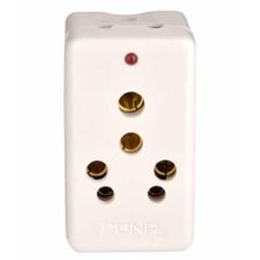 Cona 6-15A Plastic 2 Multiplug Socket