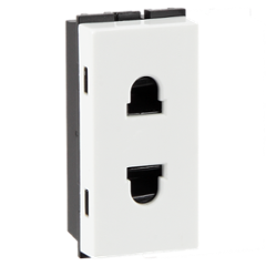 Havells 6A 2 Pin Polycarbonate White Shuttered Socket, AHFKSXW062