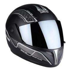Virgo ZDI200Speed Full Face Black Matt Tinted Helmet with Silver Sticker, Size (Medium, 58 cm)