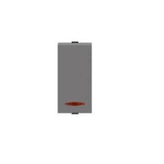 Polycab Levana 16A 1 Way 1 Module Magnesium Grey Switch with indicator Pro, SLV3101302