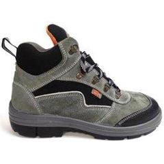 Double Duty DD-7086 Leather High Ankle Steel Toe Grey Safety Shoes, Size: 6