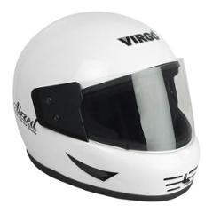Virgo Airzed Full Face White Glossy Clear Helmet, Size (Medium, 58 cm)