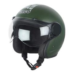 Virgo BLT Open Face Green Matt Clear Helmet, Size (Medium, 58 cm)